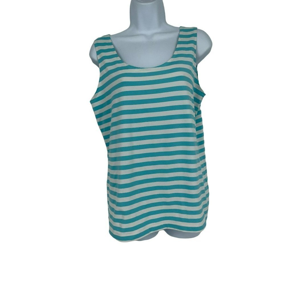 Chico's Sleeveless Scoop Neck Rayon Blend Tank Top Size 2 (M)